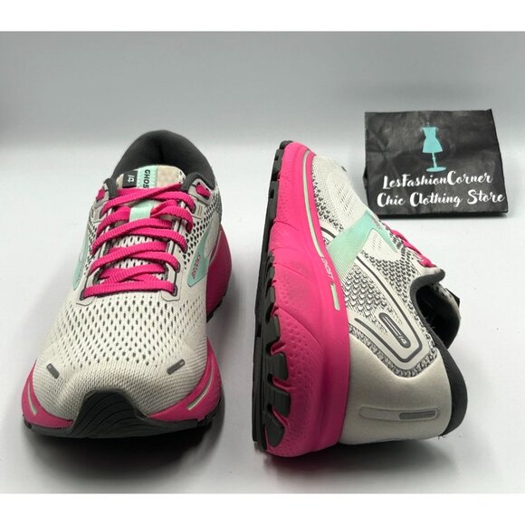 Brooks Ghost 14 Women's Oyster/Yucca/Pink Running Shoes Sneakers Size 9.5 3219 - Picture 12 of 16